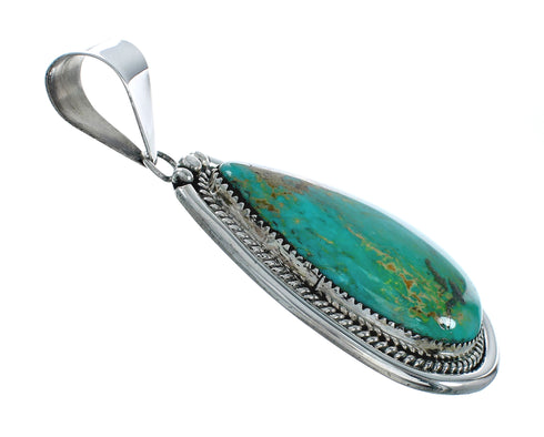 Navajo Native American Turquoise Sterling Silver Pendant X11419